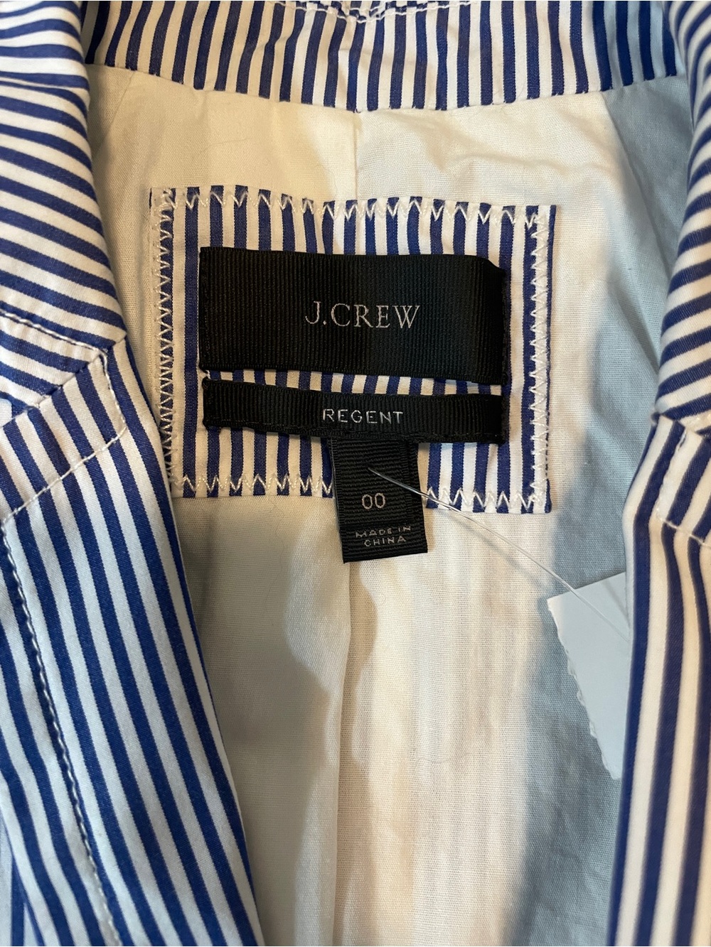 J. Crew Regent 00 Blue and White Summer Blazer